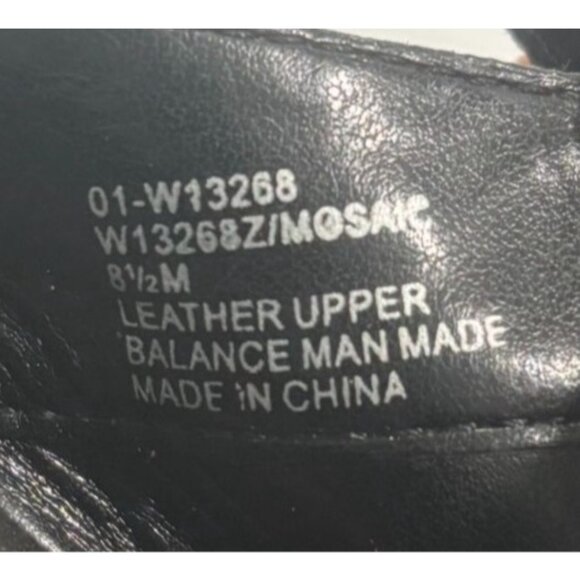 White Mountain Womens Black Leather Peep-Toe Mary Jane Wedges 8.5M - Picture 4 of 8